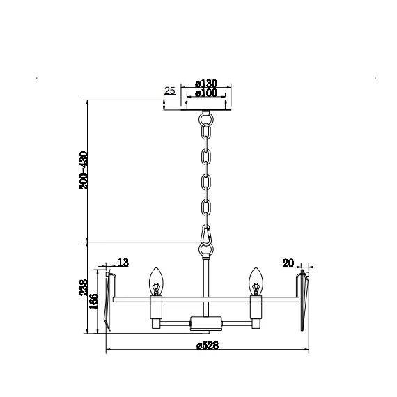 Кристален полилей Puntes MOD043PL-06G Maytoni 6xE14 | Osvetlenieto.bg