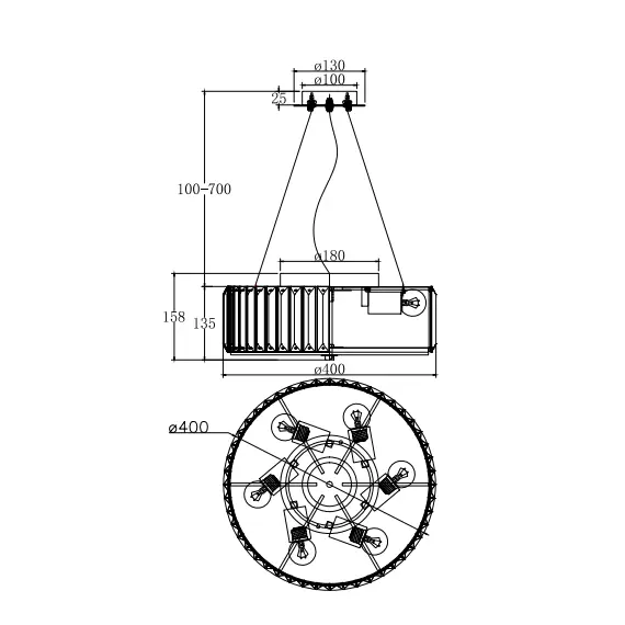 Кристален полилей Recinto MOD080CL-06CH Maytoni 6xE27 | Osvetlenieto.bg
