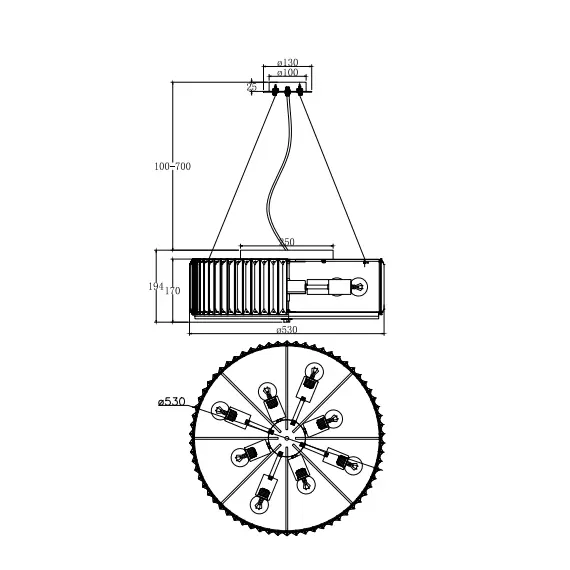 Кристален полилей Recinto MOD080CL-08CH Maytoni 8xE27 | Osvetlenieto.bg