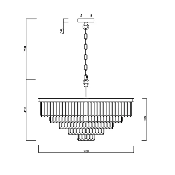 Кристален полилей Revero MOD085PL-12BS Maytoni 12xE14 | Osvetlenieto.bg