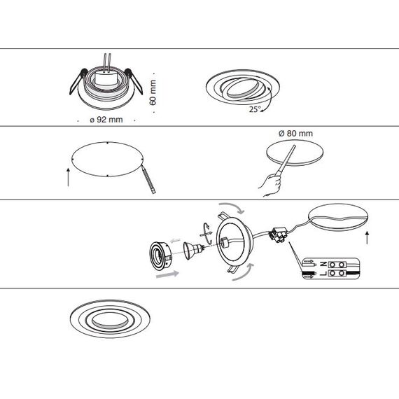 Луна за вграждане черна Atom Maytoni DL023-2-01B | Osvetlenieto.bg