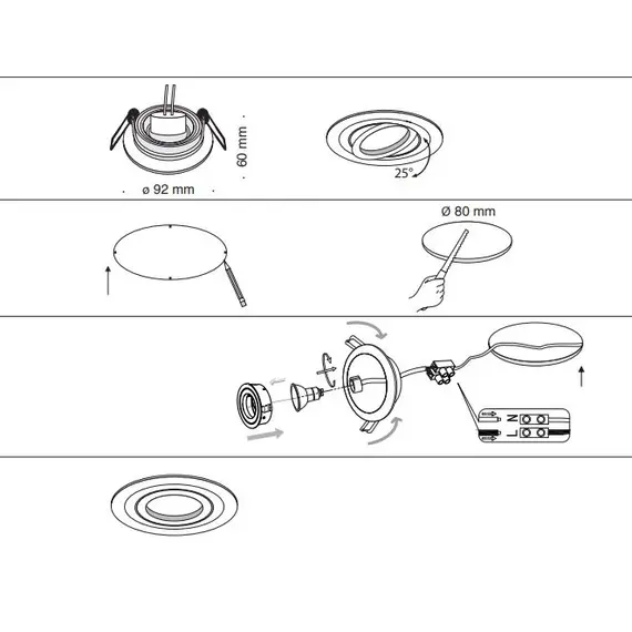 Луна за вграждане черна Atom Maytoni DL023-2-01B | Osvetlenieto.bg