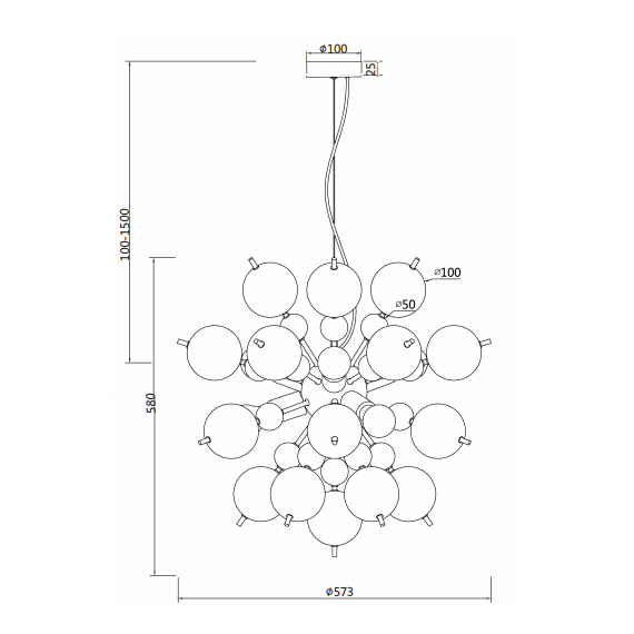 Модерен полилей Bolla MOD133PL-06BS Maytoni 6xE27 | Osvetlenieto.bg