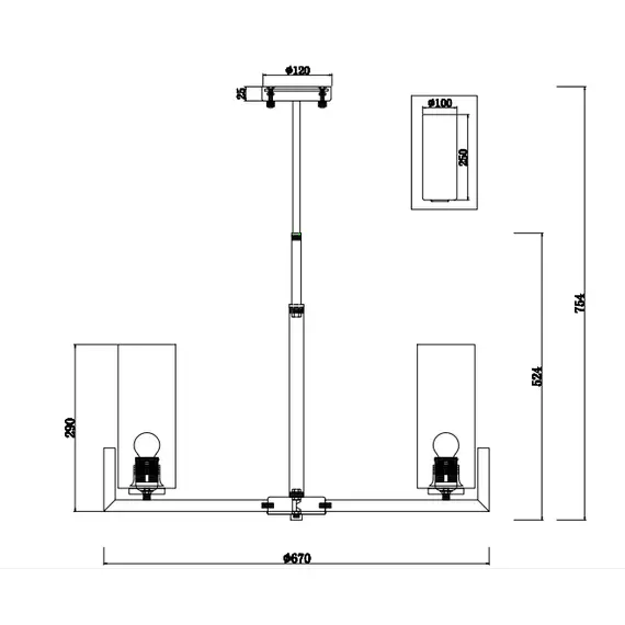 Модерен полилей Fortano MOD089PL-06BS Maytoni 6xE27 | Osvetlenieto.bg
