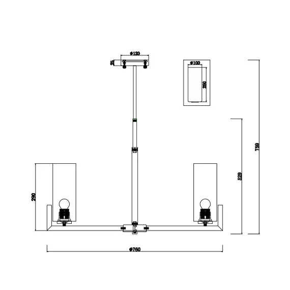 Модерен полилей Fortano MOD089PL-08BS Maytoni 8xE27 | Osvetlenieto.bg