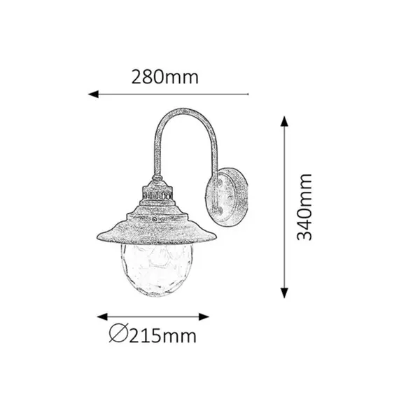 Фасаден аплик Barcelona 8677 Rabalux 1x E27 | Osvetlenieto.bg