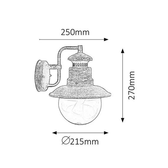 Фасаден аплик Odessa 8163 Rabalux 1xE27 | Osvetlenieto.bg