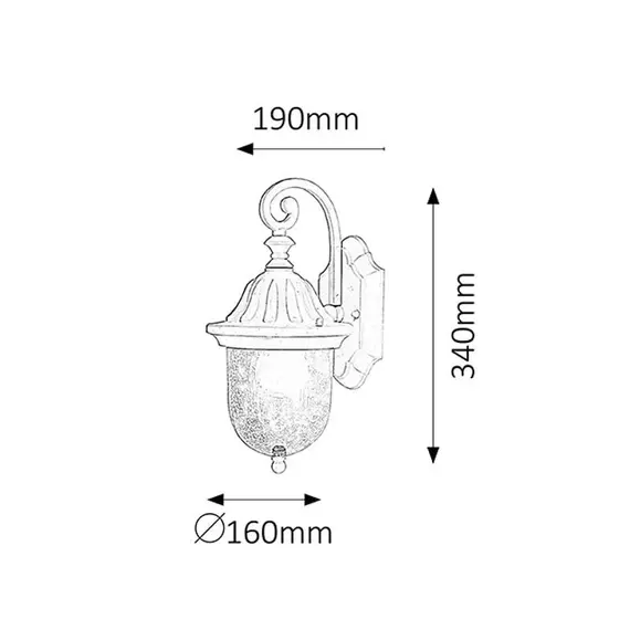 Фасаден аплик Sydney 8388 Rabalux 1xE27 | Osvetlenieto.bg
