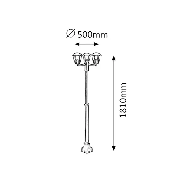 Градински стълб Marseille 8569 Rabalux 3xE27 | Osvetlenieto.bg