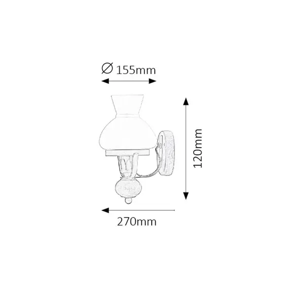 Винтидж аплик Petronel 7077 Rabalux 1xE27 | Osvetlenieto.bg