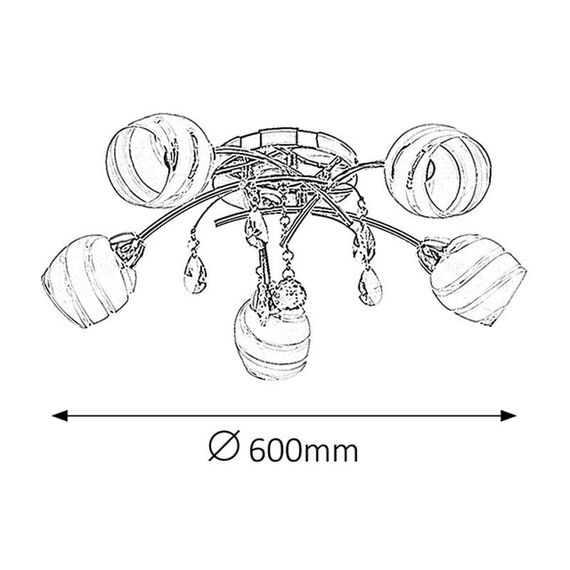 Плафон Melissa 2622 Rabalux 5xE14 | Osvetlenieto.bg