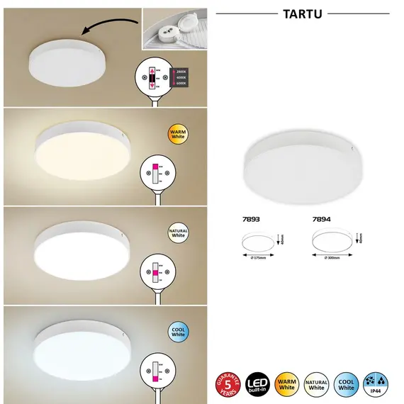 LED Фасаден плафон TARTU 7893 Rabalux 18W 2800K | Osvetlenieto.bg