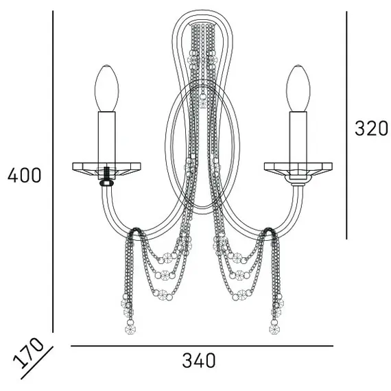 Аплик MADRID W02189CP CosmoLight 2xE14 | Osvetlenieto.bg