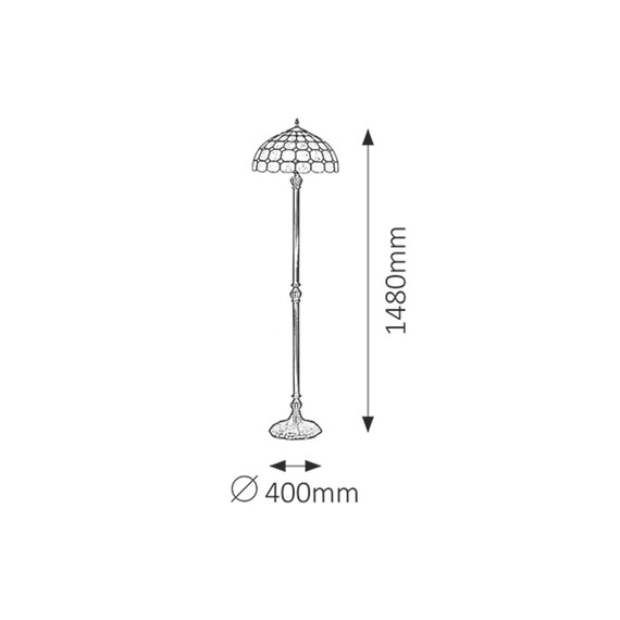 Лампион Tiffany Marvel 8078 Rabalux 2x60W E27 | Osvetlenieto.bg