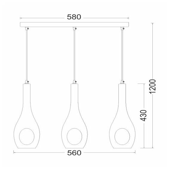 Модерен полилей CAVE DLA5203 Aca Lighting 3xE14 | Osvetlenieto.bg