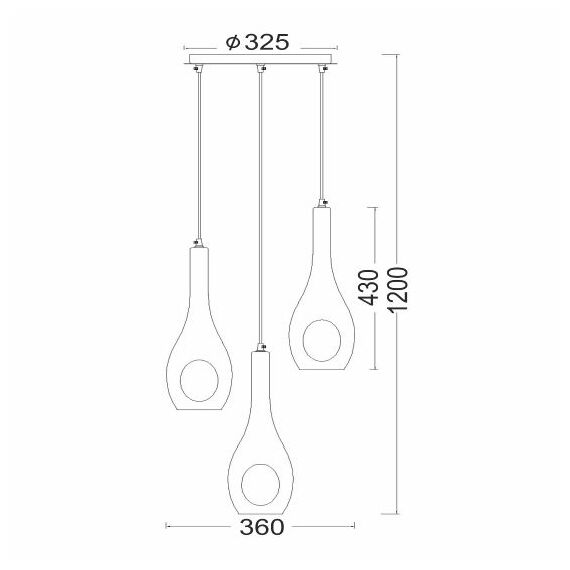 Модерен полилей CAVE DLA5203A Aca Lighting 3xE14 | Osvetlenieto.bg