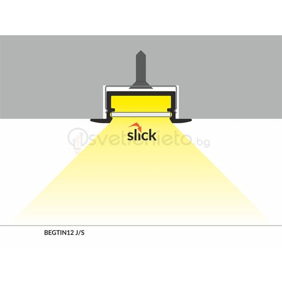 Анодизиран LED профил за вграждане BEGTIN12 J/S 2000 | Osvetlenieto.bg