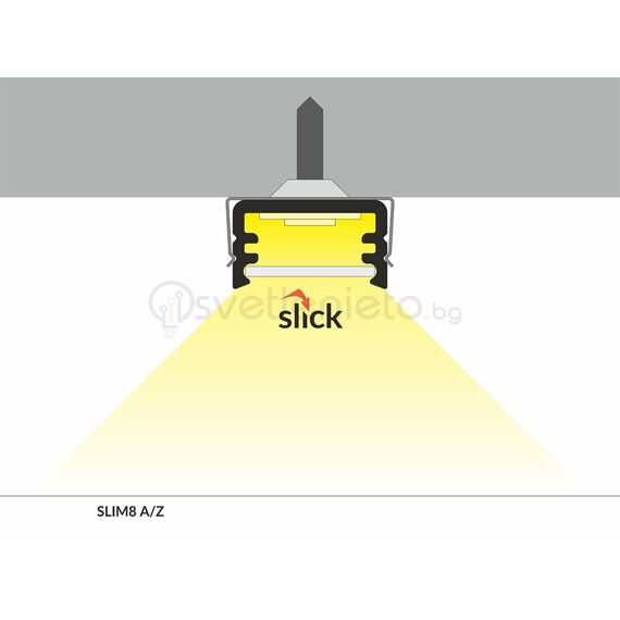 Бял LED профил за открит монтаж SLIM8 A/Z 2000 | Osvetlenieto.bg Бял LED профил за открит монтаж SLIM8 A/Z 2000 | Osvetlenieto.bg