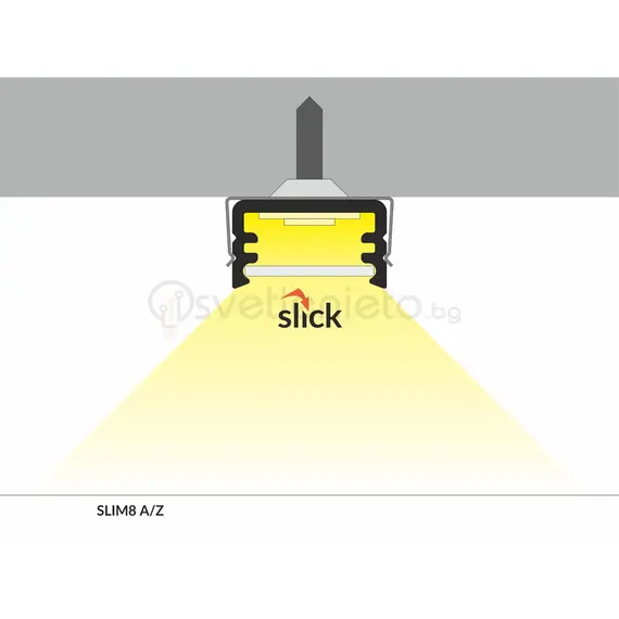 Бял LED профил за открит монтаж SLIM8 A/Z 2000 | Osvetlenieto.bg