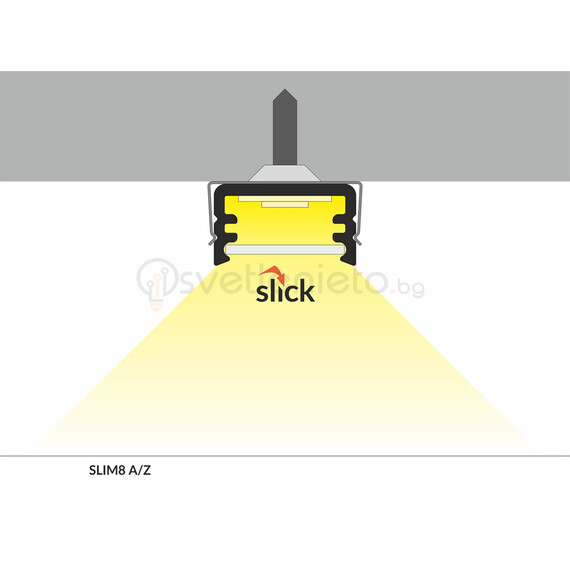 Бял LED профил за открит монтаж SLIM8 A/Z 2000 | Osvetlenieto.bg