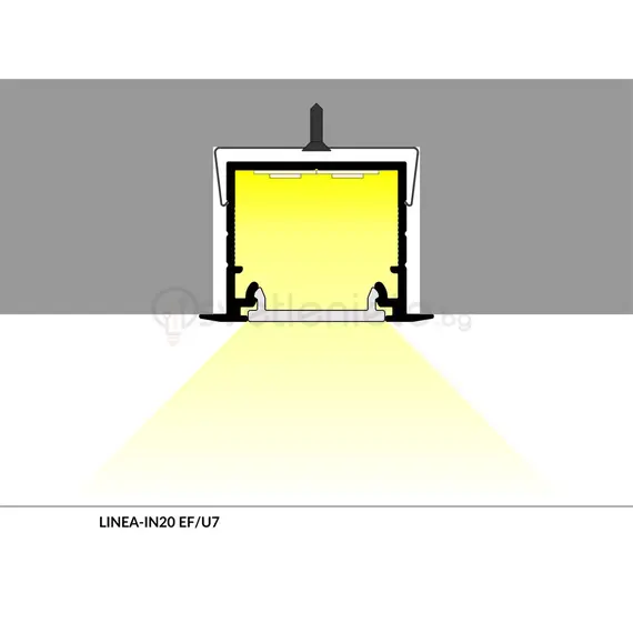 Бял LED профил за вграждане LINEA-IN20 2000 | Osvetlenieto.bg
