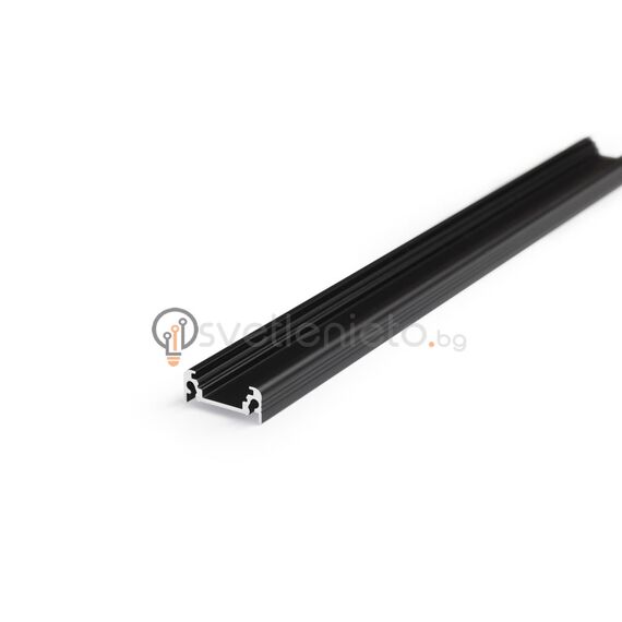 Черен анодизиран LED профил SURFACE10 BC/UX 2000 за открит монтаж | Osvetlenieto.bg