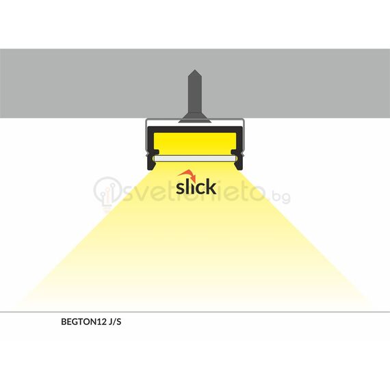 Черен анодизиран LED профил за открит монтаж BEGTON12 J/S 2000 | Osvetlenieto.bg
