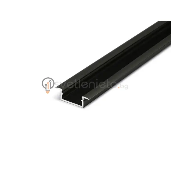 Черен анодизиран LED профил за вграждане BEGTIN12 J/S 2000 | Osvetlenieto.bg