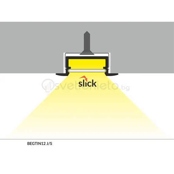 Черен анодизиран LED профил за вграждане BEGTIN12 J/S 2000 | Osvetlenieto.bg