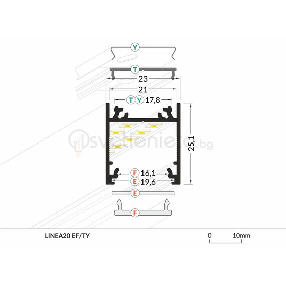 Черен LED профил LINEA20 EF/TY 2000 открит монтаж | Osvetlenieto.bg Черен LED профил LINEA20 EF/TY 2000 открит монтаж | Osvetlenieto.bg