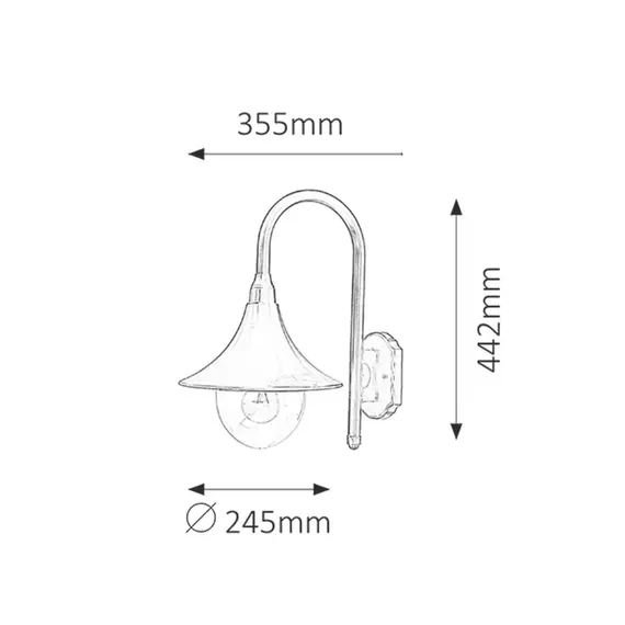 Фасаден аплик Konstanz 8245 Rabalux 1xE27 | Osvetlenieto.bg