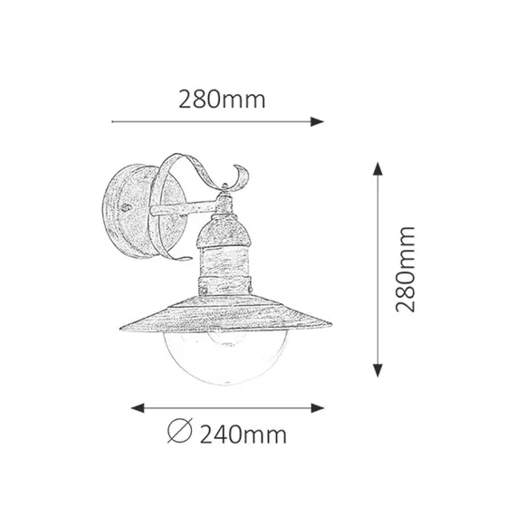 Фасаден аплик Oslo 8681 Rabalux 1xE27 | Osvetlenieto.bg