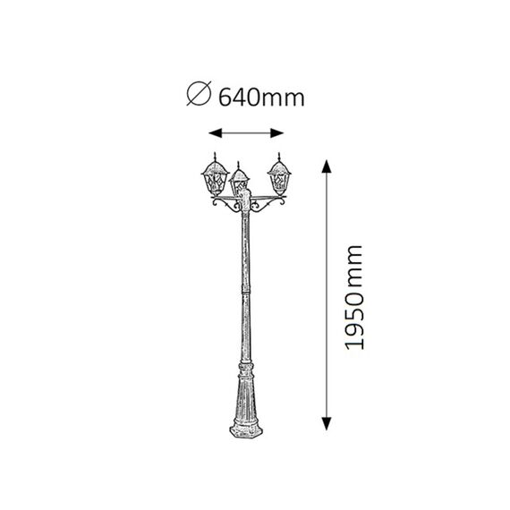 Градински стълб Monaco 8186 Rabalux 3xE27 | Osvetlenieto.bg Градински стълб Monaco 8186 Rabalux 3xE27 | Osvetlenieto.bg