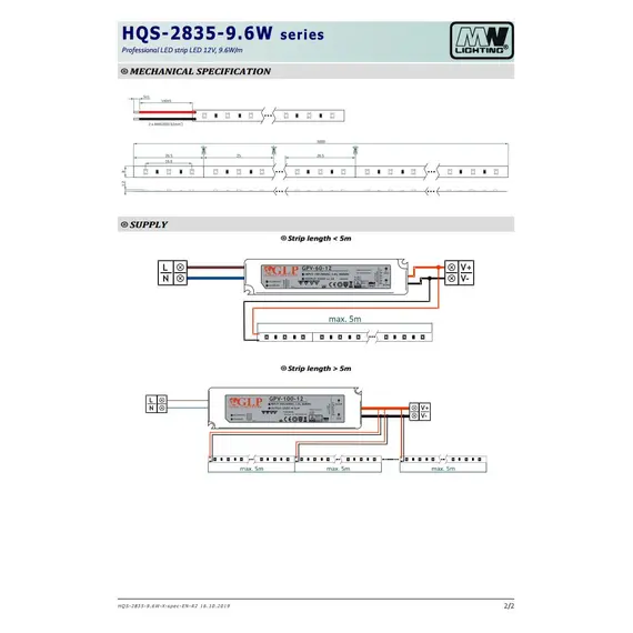 LED лента 9.6W 12V 4000К бяла светлина SMD2835 - 120 светодиода | Osvetlenieto.bg