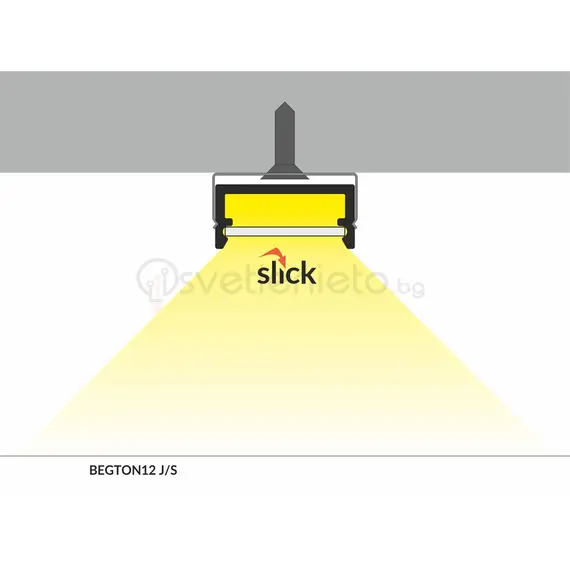 LED профил за открит монтаж суров алуминий BEGTON12 J/S 2000 | Osvetlenieto.bg