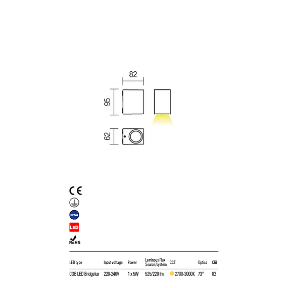 LED Външен аплик BEAM 9907 Redo IP54 | Osvetlenieto.bg