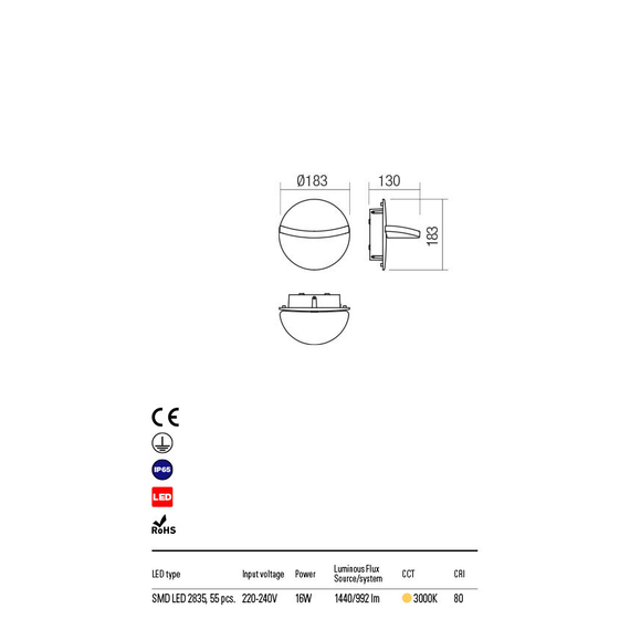 LED Външен аплик GIMBAL 90067 Redo IP65 | Osvetlenieto.bg