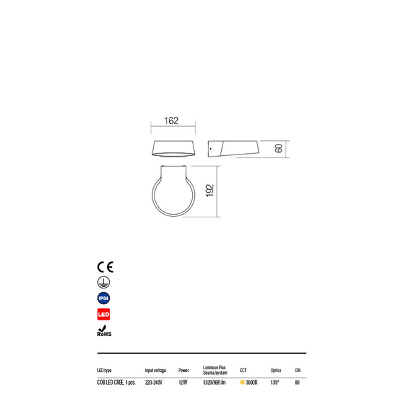 LED Външен аплик PHASER 90046 Redo IP54 | Osvetlenieto.bg