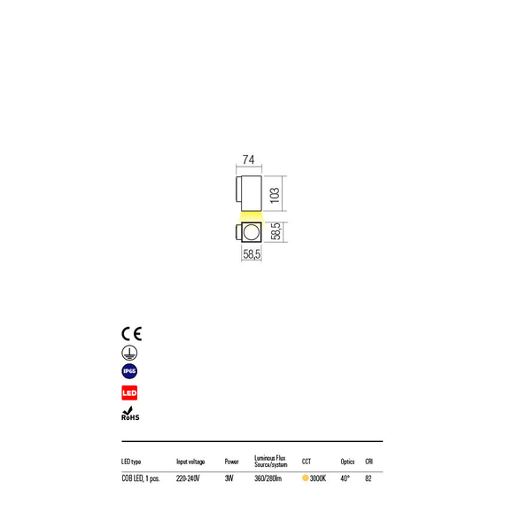 LED Външен аплик QUAD 90085 Redo IP65 | Osvetlenieto.bg