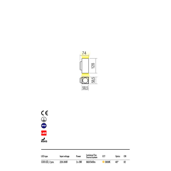 LED Външен аплик QUAD 90088 Redo IP65 | Osvetlenieto.bg