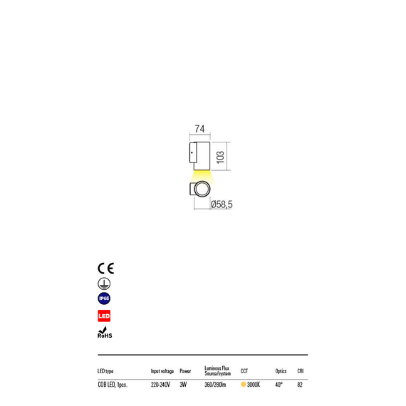 LED Външен аплик RAM 90077 Redo IP65 | Osvetlenieto.bg