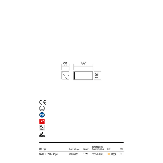 LED Външен аплик SPECTRA 90238 Redo IP54 | Osvetlenieto.bg