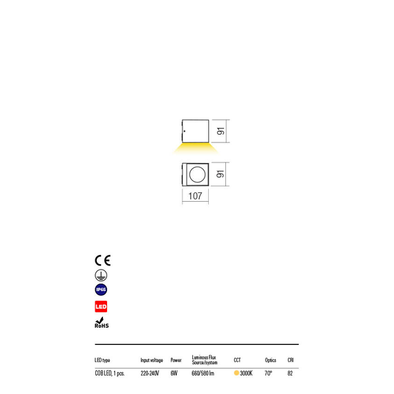 LED Външен аплик TEKO 90097 Redo IP65 | Osvetlenieto.bg