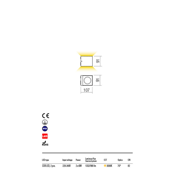 LED Външен аплик TEKO 90101 Redo IP65 | Osvetlenieto.bg