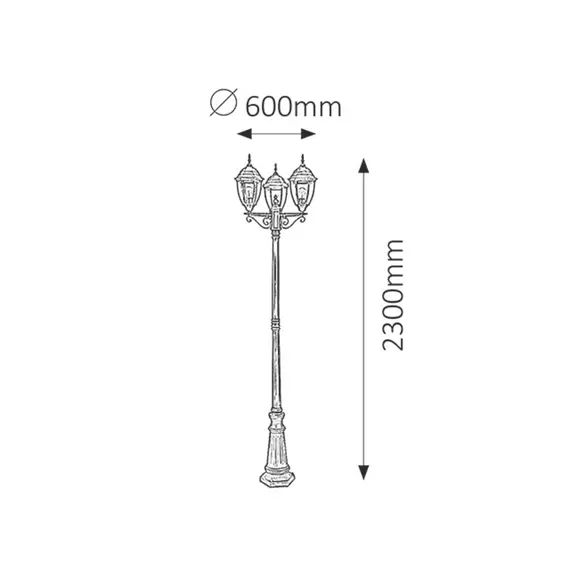 Троен стълб Toronto 8460 Rabalux 3xE27 | Osvetlenieto.bg