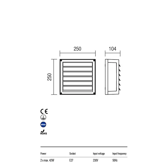 Външен аплик BRICK 9894 Redo IP54 | Osvetlenieto.bg