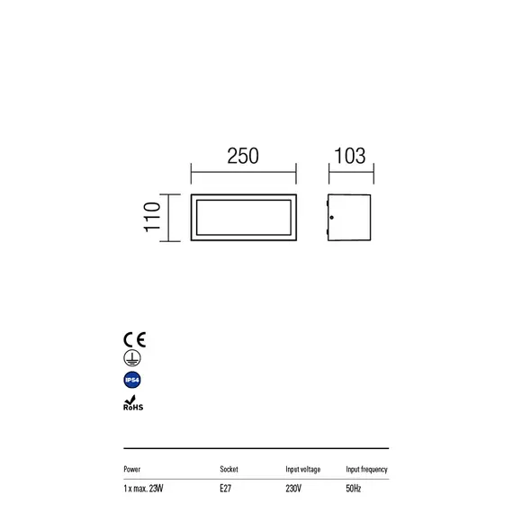 Външен аплик BRICK 9896 Redo IP54 | Osvetlenieto.bg