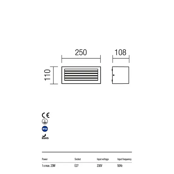 Външен аплик BRICK 9899 Redo IP54 | Osvetlenieto.bg