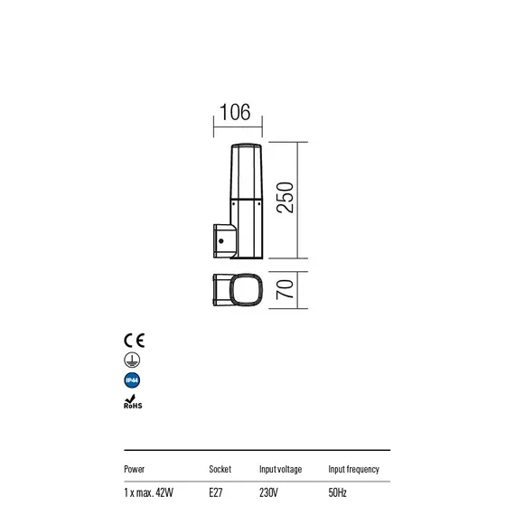 Външен аплик CRAYON 9074 Redo IP44 | Osvetlenieto.bg