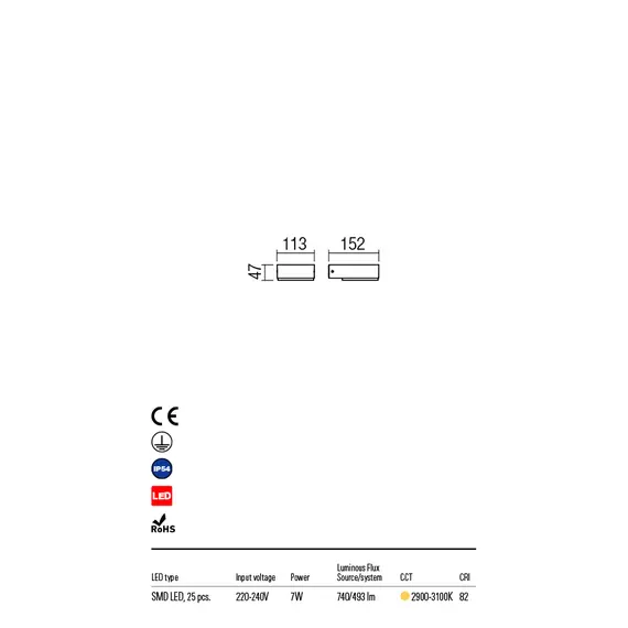 LED Външен аплик CUBE Wall 9560 Redo IP54 | Osvetlenieto.bg